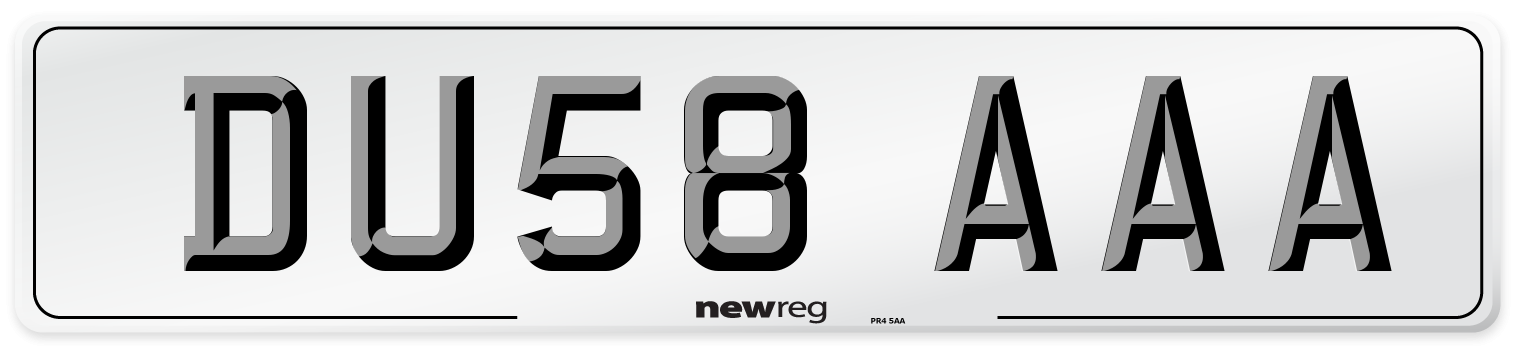 DU58 AAA Number Plate from New Reg